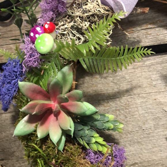 Straw spring wreaths 🍄 mushroom moss cottage core succulents bird - Picture 7 of 14